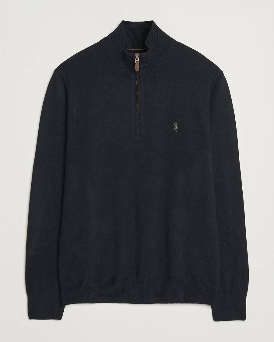 Herren | Pullover | Polo Ralph Lauren | Merino Half-Zip Sweater Polo Black