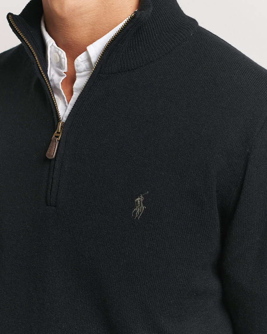 Herren | Pullover | Polo Ralph Lauren | Merino Half-Zip Sweater Polo Black