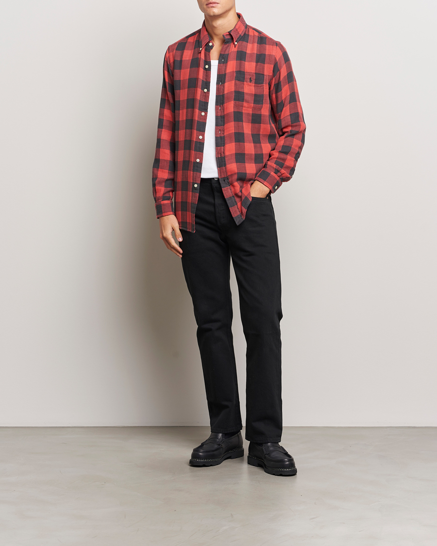 Herren | Hemden | Polo Ralph Lauren | Double Face Custom Fit Check Shirt Red/Black