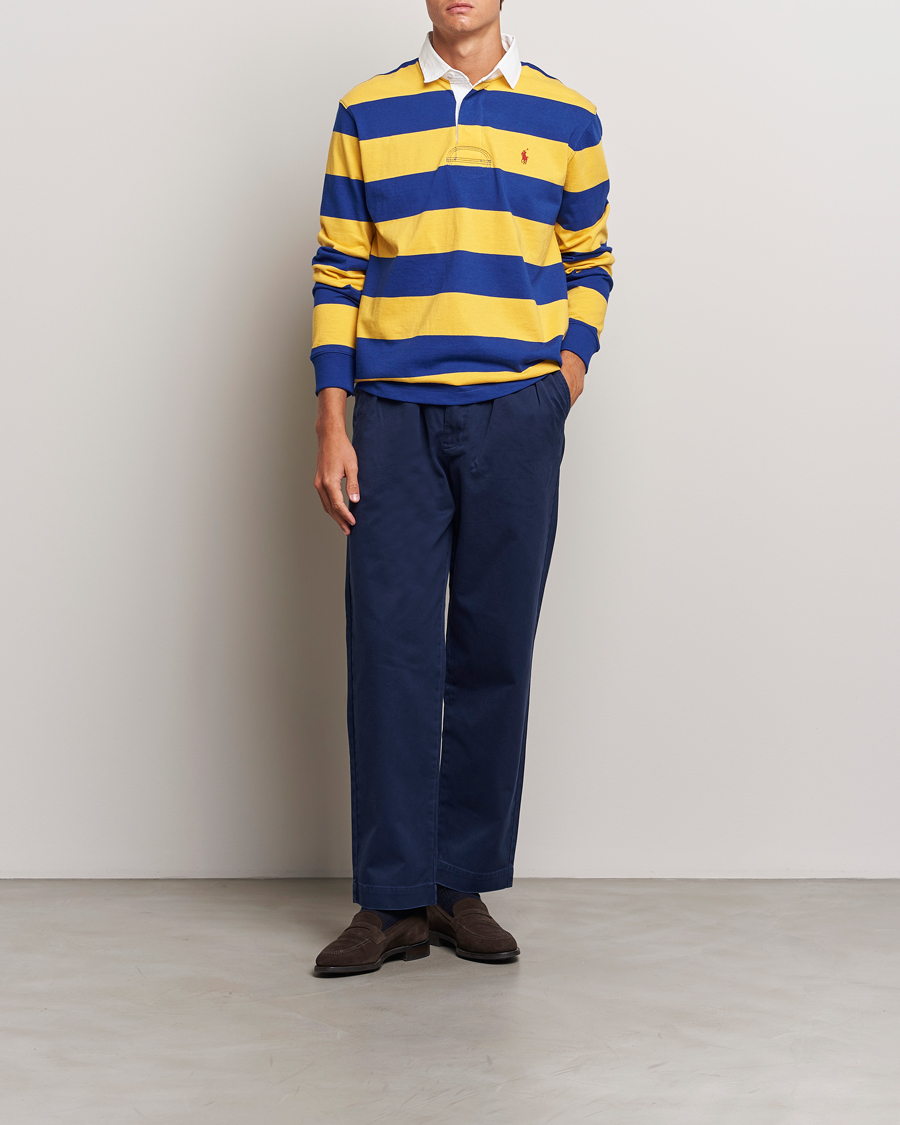 Herren | Pullover | Polo Ralph Lauren | Jersey Striped Rugger Yellow/Classic Azure