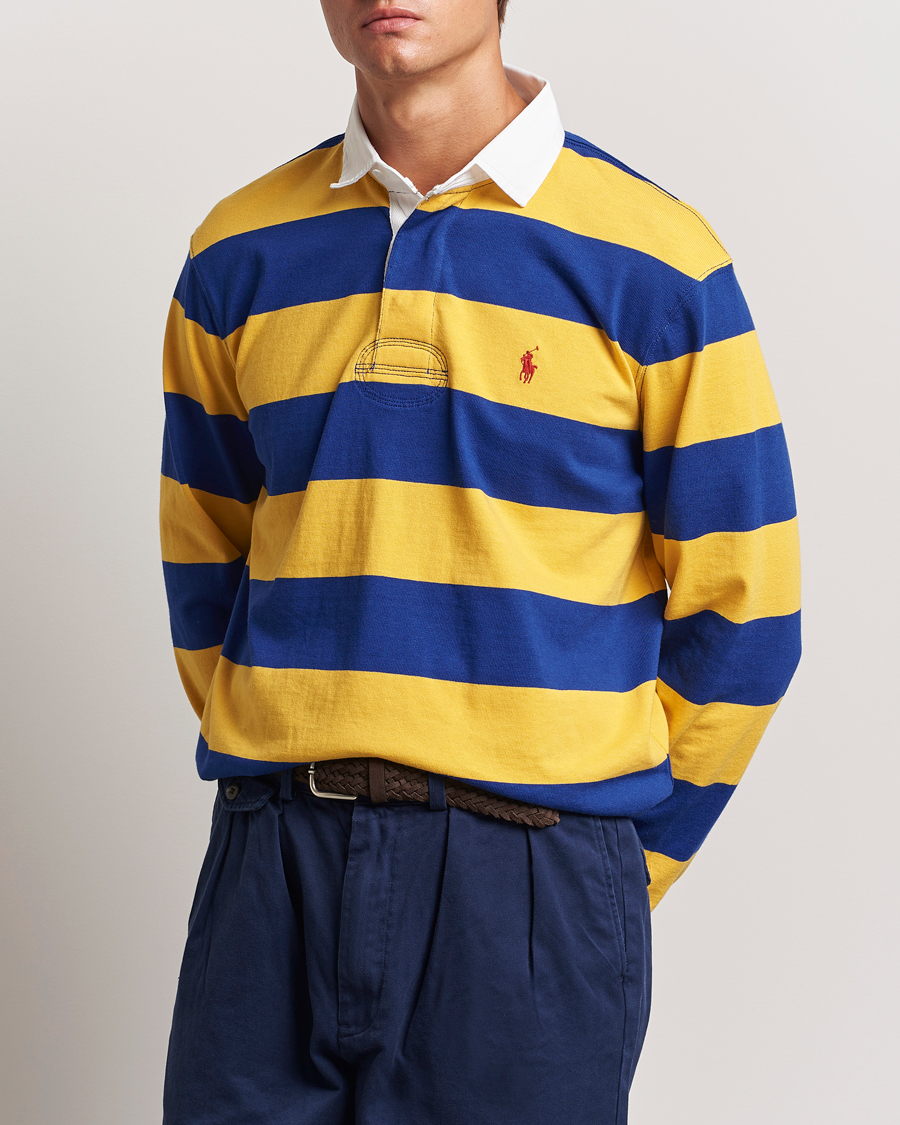 Herren | Pullover | Polo Ralph Lauren | Jersey Striped Rugger Yellow/Classic Azure