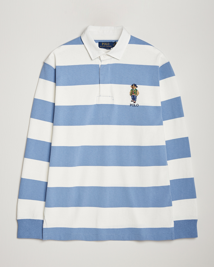 Herren | Pullover | Polo Ralph Lauren | Striped Rugby Varsity Bear Campus Blue/White