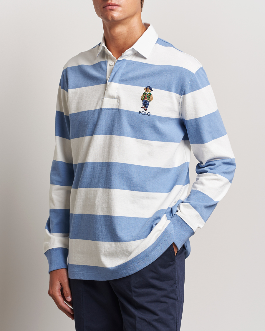 Herren | Pullover | Polo Ralph Lauren | Striped Rugby Varsity Bear Campus Blue/White