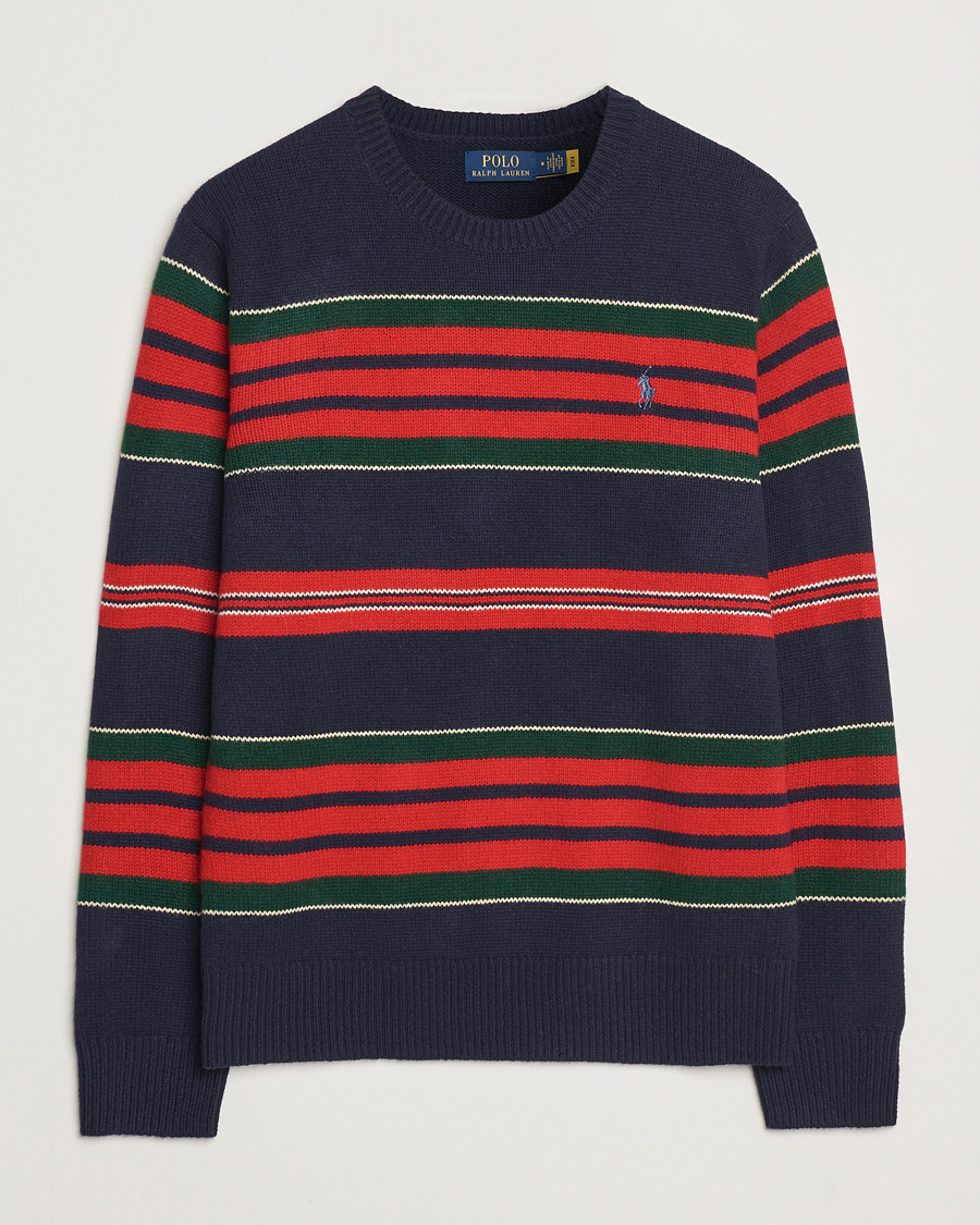 Herren | Pullover | Polo Ralph Lauren | Wool/Cashmere Striped Sweater Hunter Navy Combo