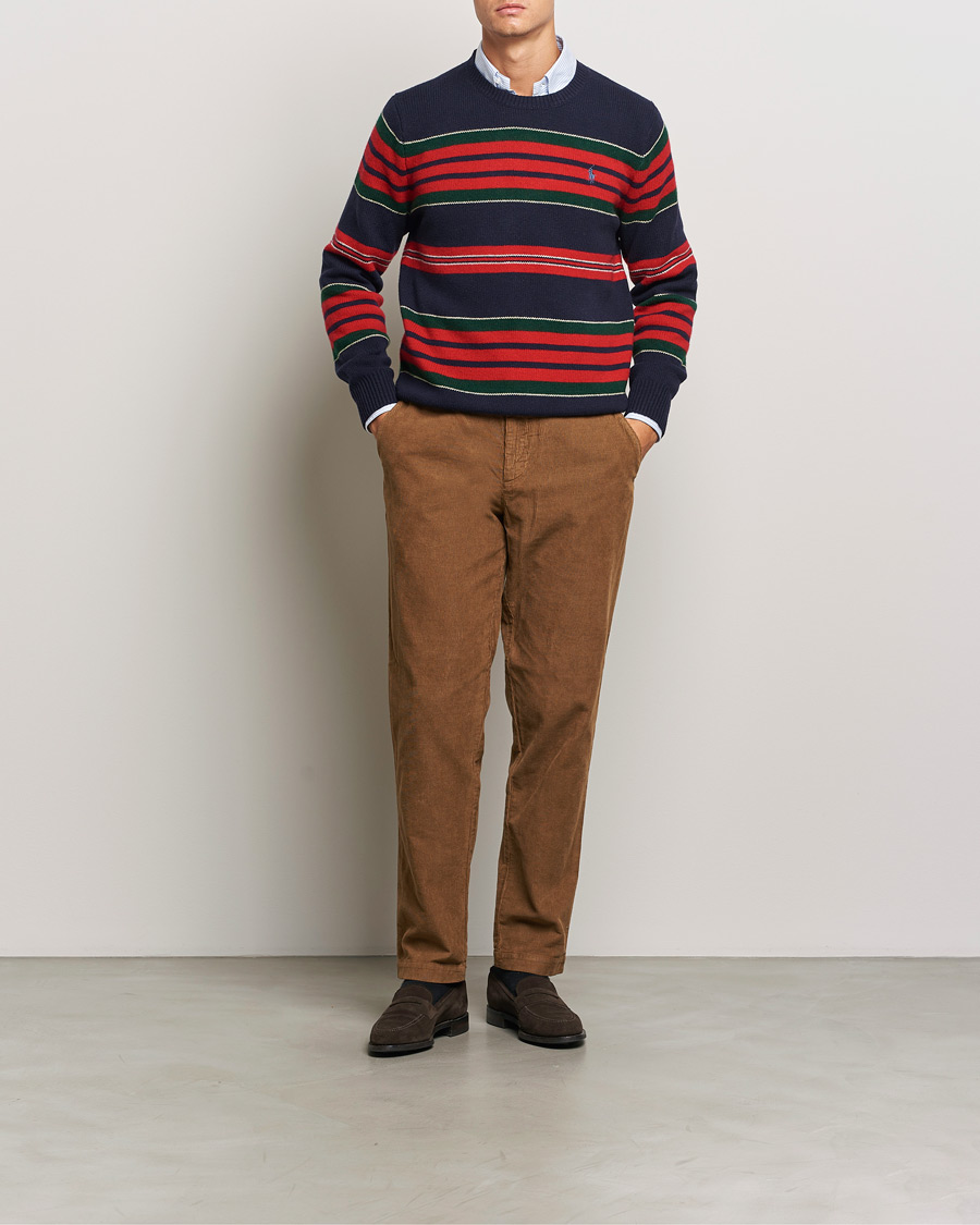 Herren | Pullover | Polo Ralph Lauren | Wool/Cashmere Striped Sweater Hunter Navy Combo