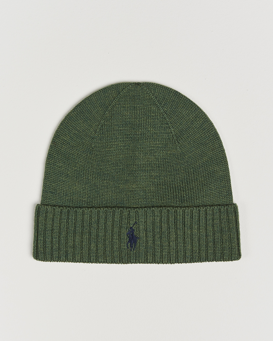 Herren | Polo Ralph Lauren Merino Beanie Classic Olive Heather | Polo Ralph Lauren | Merino Beanie Classic Olive Heather