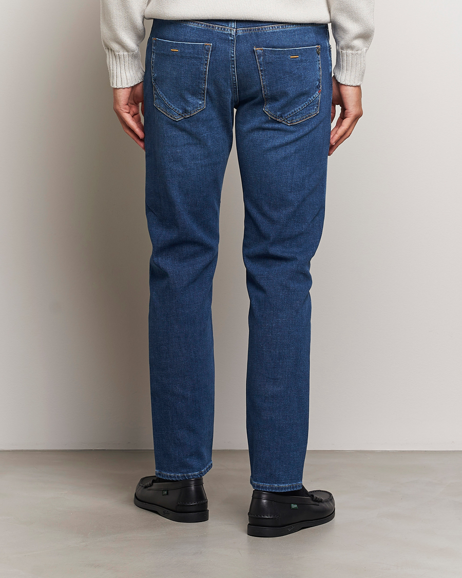 Herren | Jeans | Incotex | 5-Pocket Stretch Denim Medium Blue