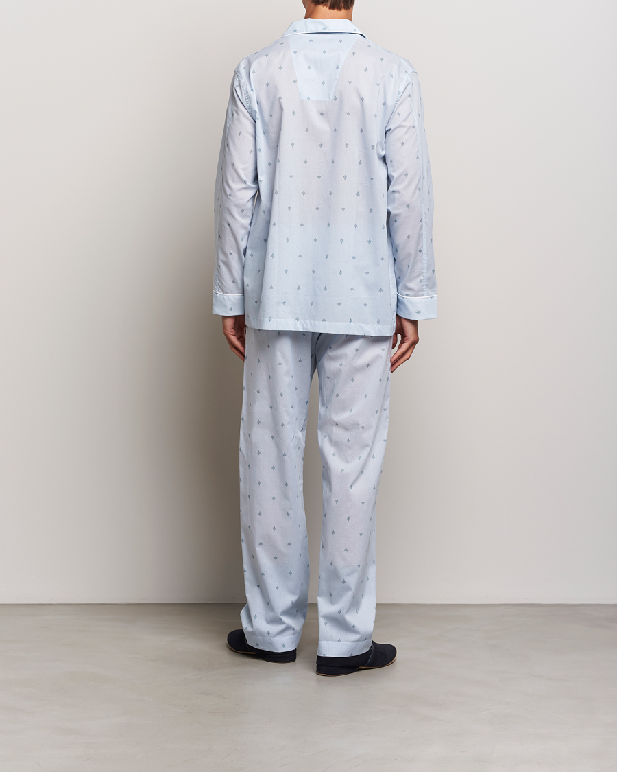 Herren | Schlafanzüge & Bademäntel | Derek Rose | Piped Cotton Pyjama Set Blue