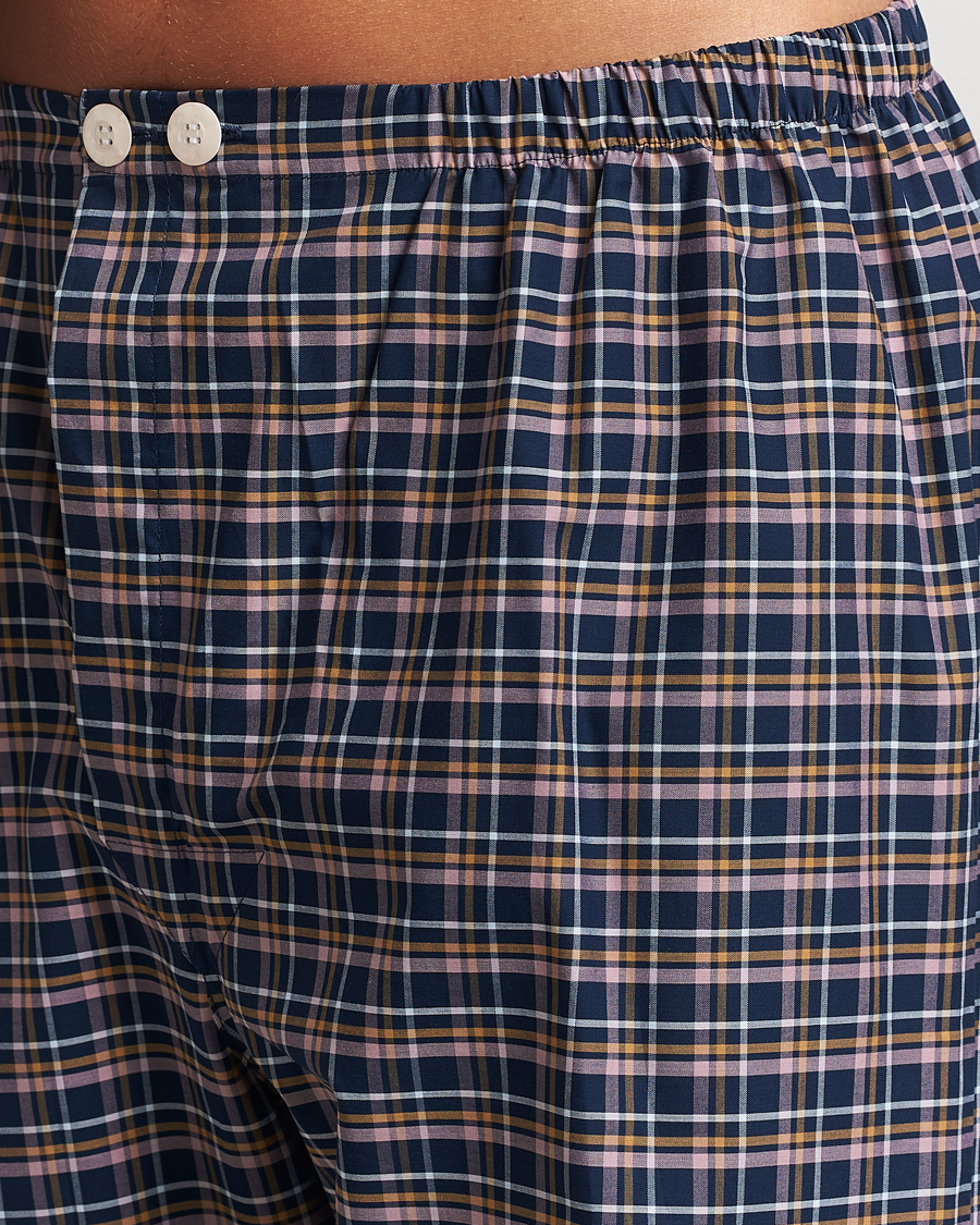 Herren | Schlafanzüge & Bademäntel | Derek Rose | Cotton Checked Pyjama Set Navy