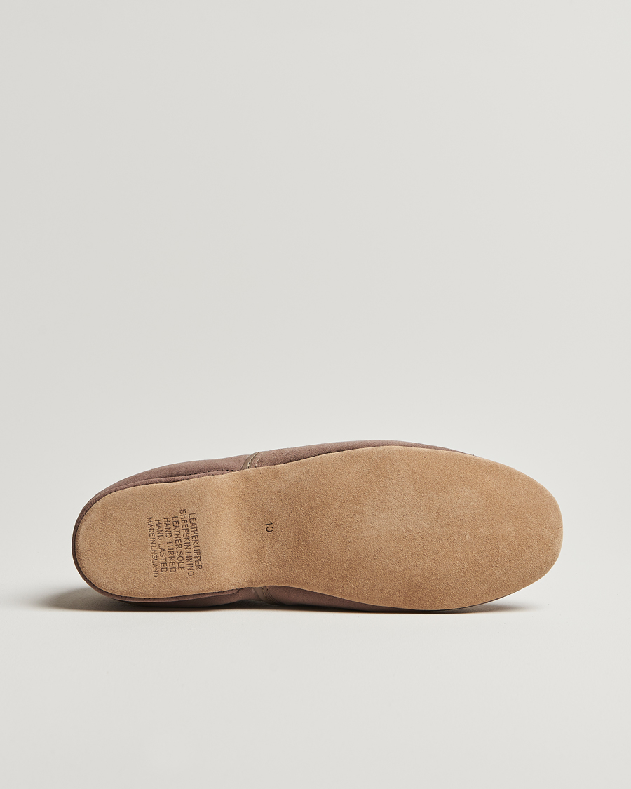 Herren | Sandalen & Pantoletten | Derek Rose | Crawford Sheepskin Suede Slippers Beige