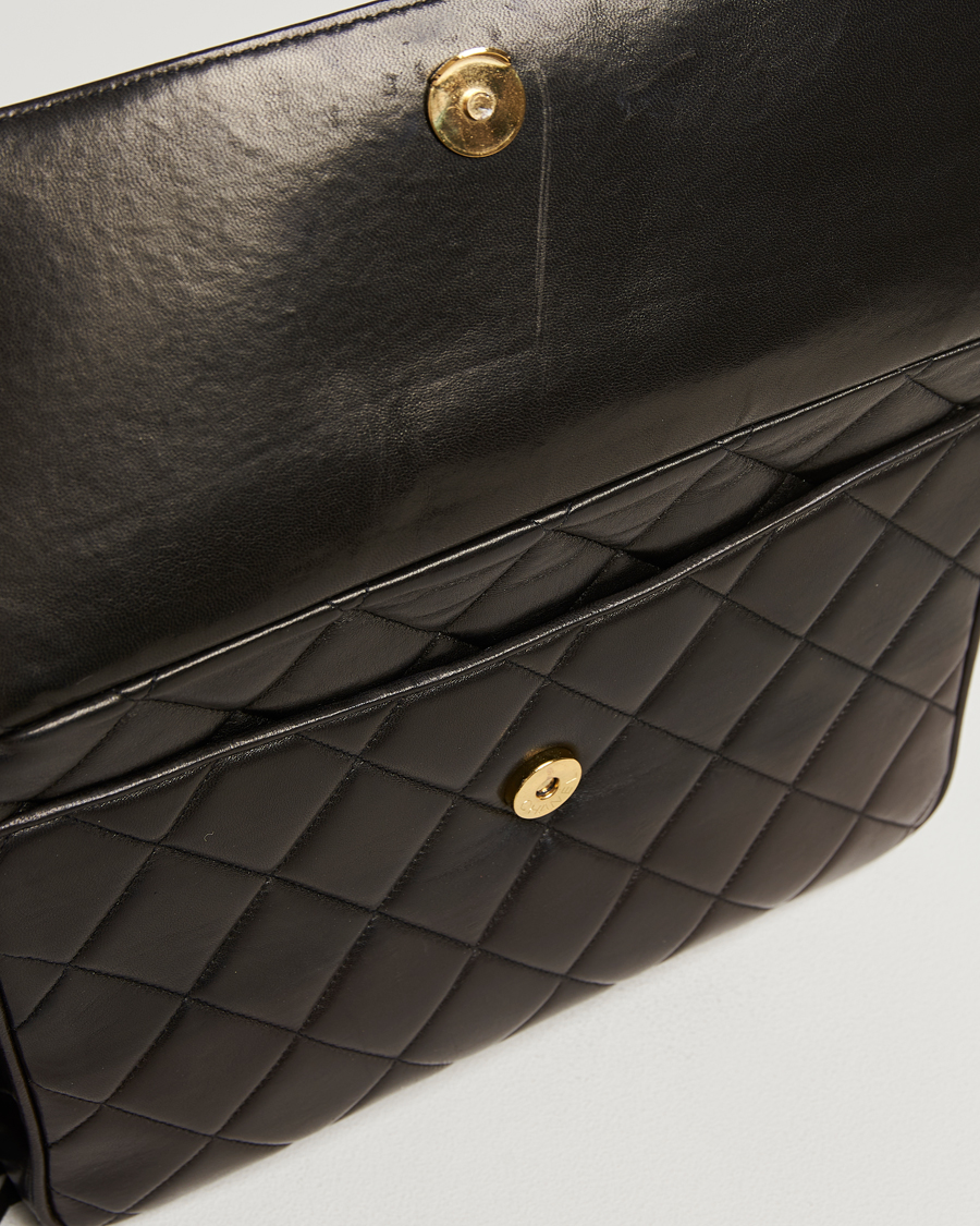 Herren | Chanel Pre-Owned Tassel Flap Shoulder Bag Black Lambskin | Chanel Pre-Owned | Tassel Flap Shoulder Bag Black Lambskin