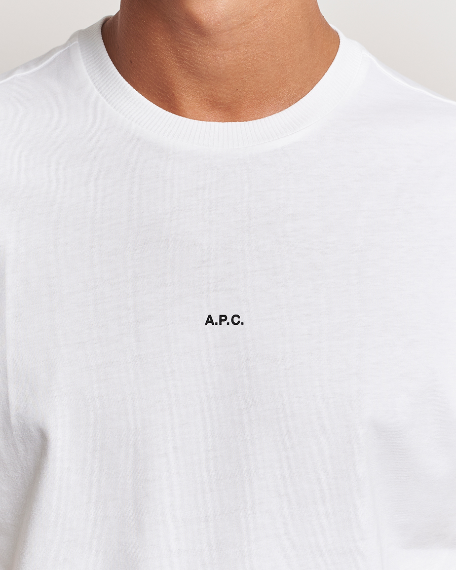 Herren | T-Shirts | A.P.C. | Boxy Micro Center Logo T-Shirt White