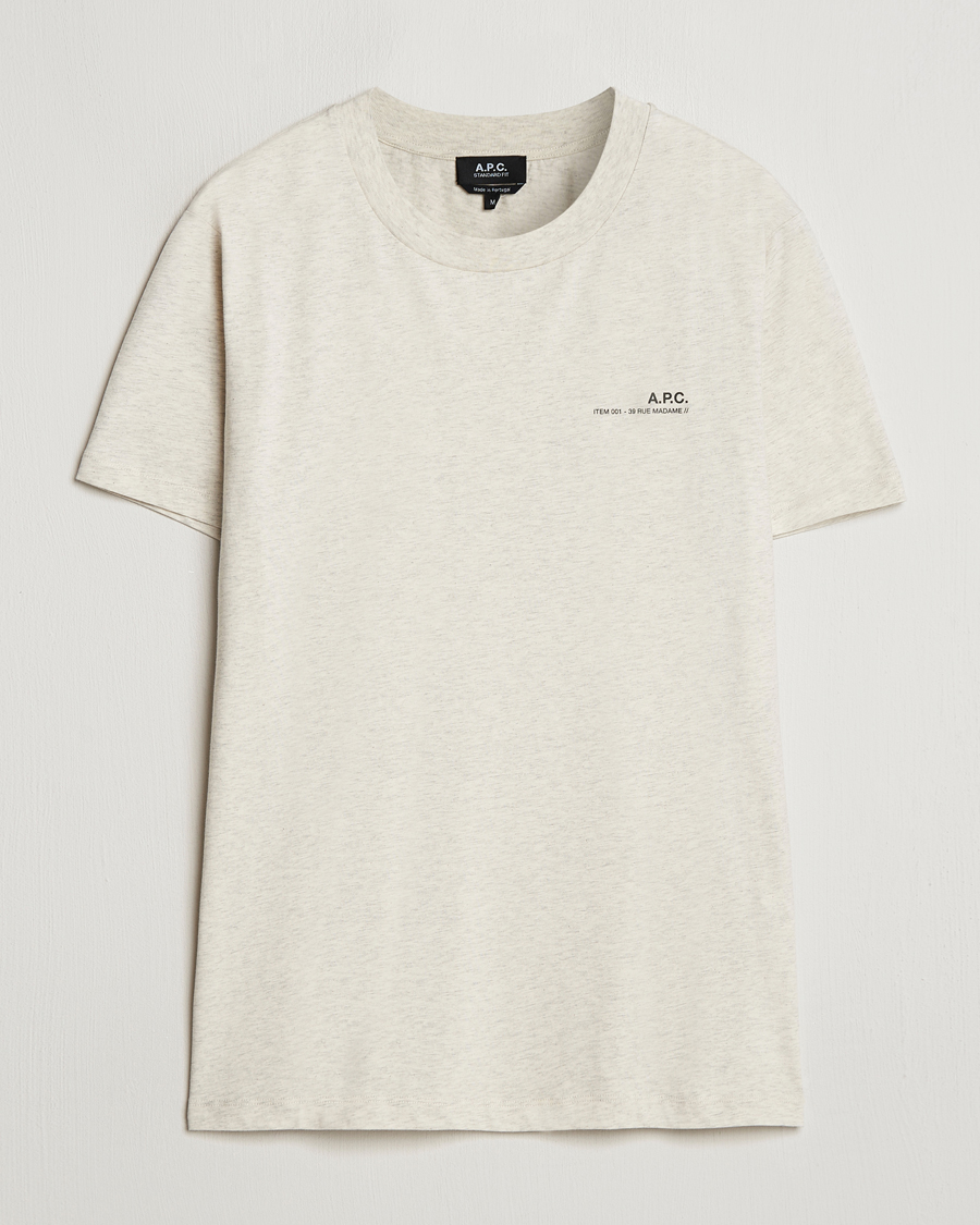 Herren | T-Shirts | A.P.C. | Item T-Shirt Ecru Chine