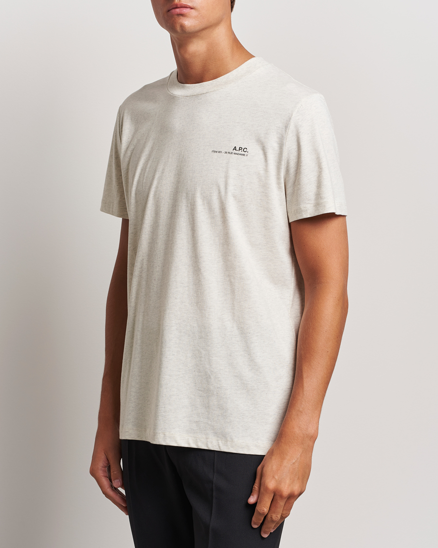Herren | T-Shirts | A.P.C. | Item T-Shirt Ecru Chine