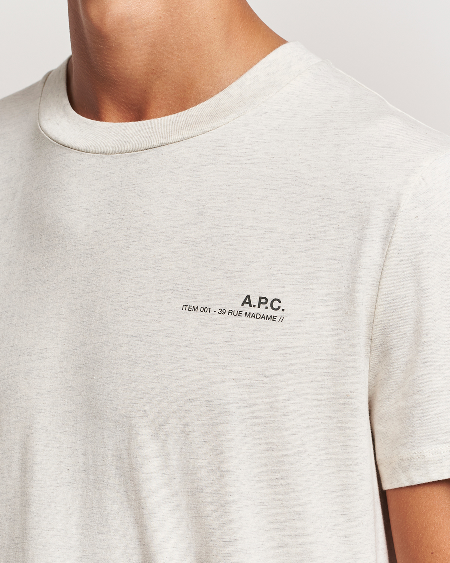 Herren | T-Shirts | A.P.C. | Item T-Shirt Ecru Chine