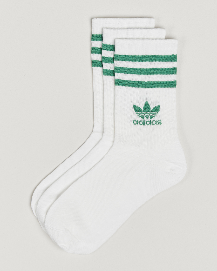 Herren | Unterwäsche | adidas Originals | 3-Pack Crew Sock White/Green