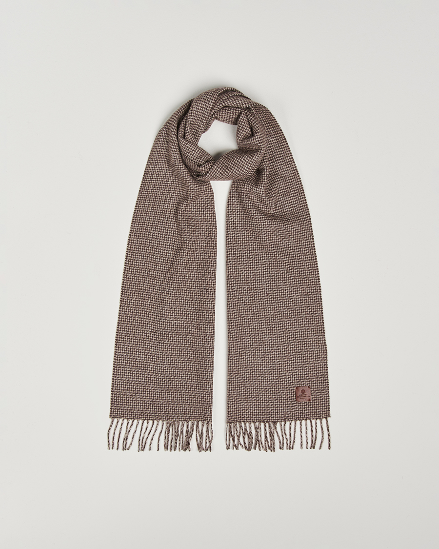 Herren | Amanda Christensen Merino Wool Dogtooth Scarf Beige Melange | Amanda Christensen | Merino Wool Dogtooth Scarf Beige Melange