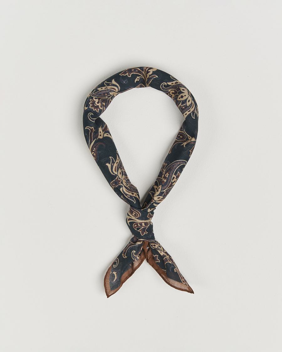 Herren | Amanda Christensen Cotton Voilé Printed Paisley Bandana Black | Amanda Christensen | Cotton Voilé Printed Paisley Bandana Black
