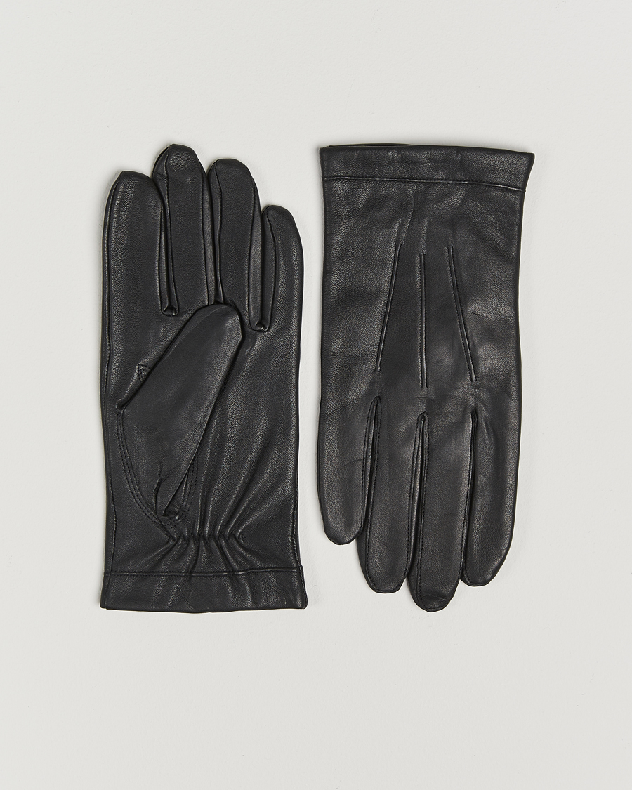 Herren | Handschuhe | Amanda Christensen | Lined Leather Gloves Black
