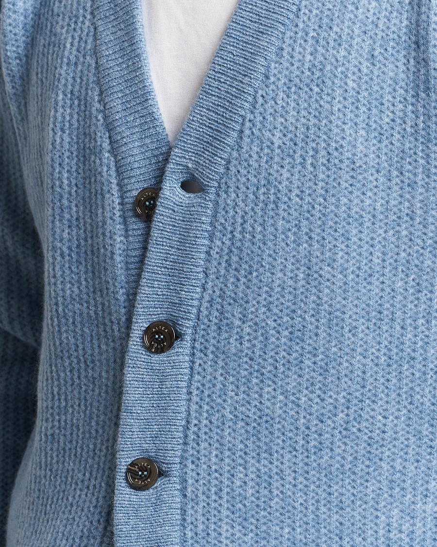 Herren | Pullover | Altea | Soft Rib Stich Cardigan Light Blue