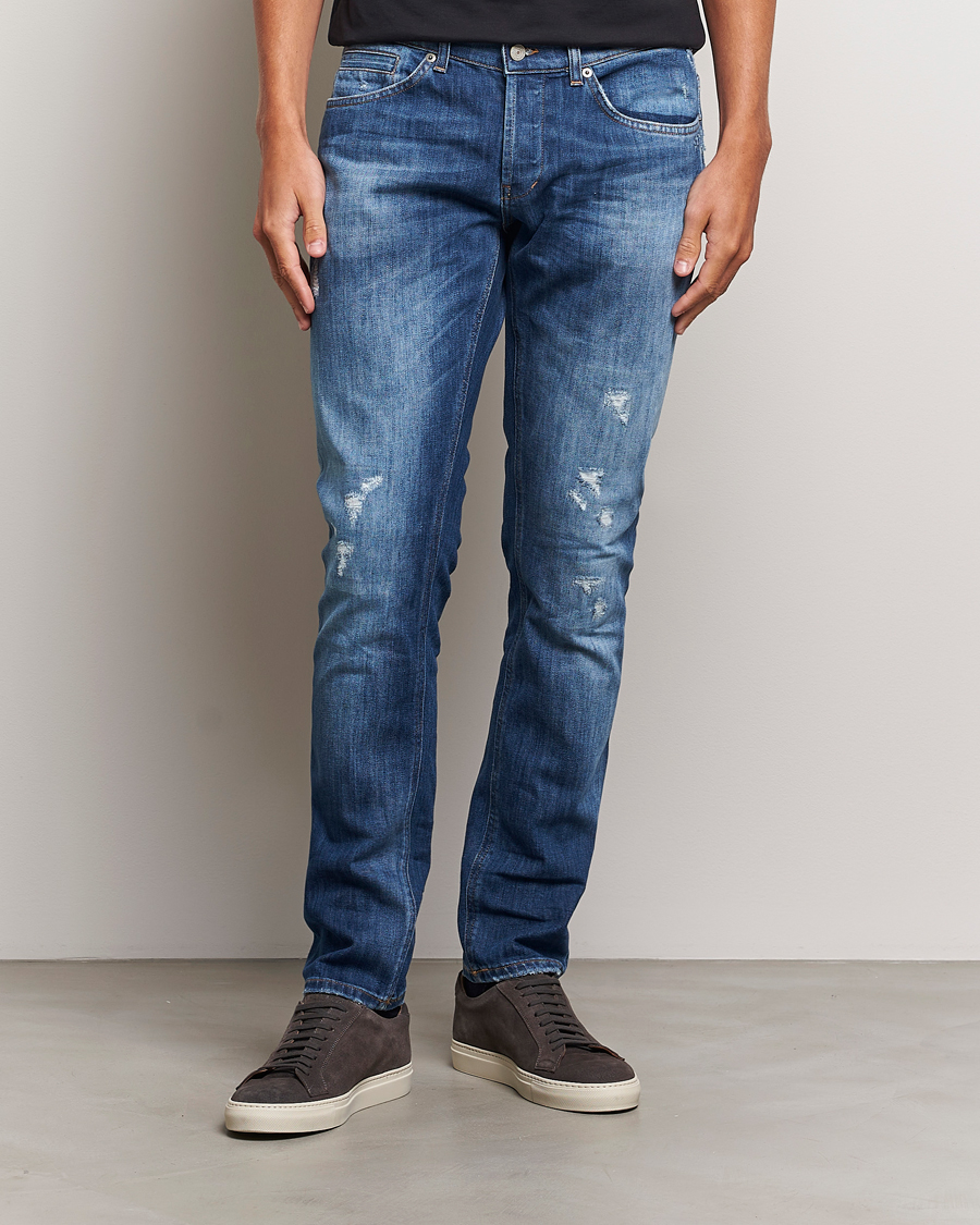 Herren | Jeans | Dondup | George Light Distressed Jeans Medium Blue