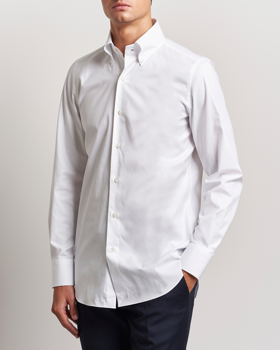 Herren | Hemden | Finamore Napoli | Milano Slim Oxford Button Down Shirt White