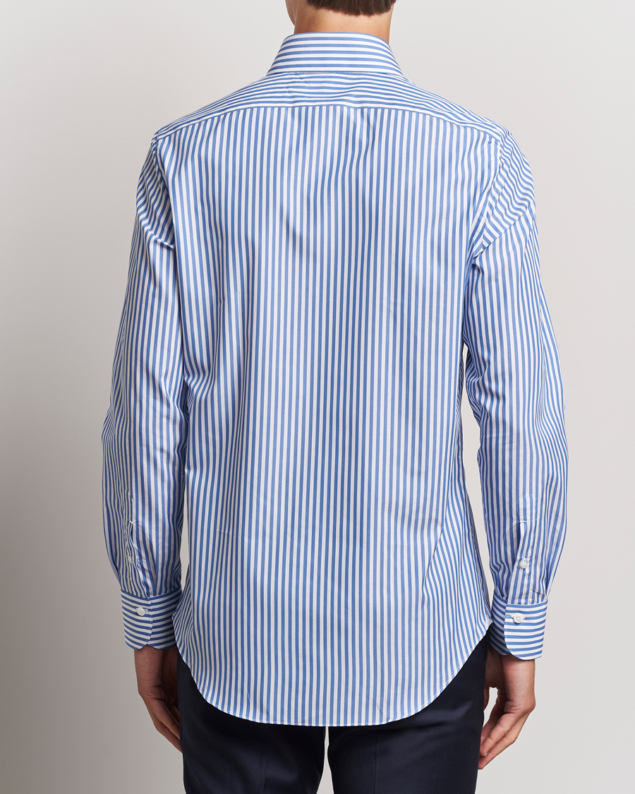 Herren | Hemden | Finamore Napoli | Milano Slim Giza 170 Striped Dress Shirt Blue