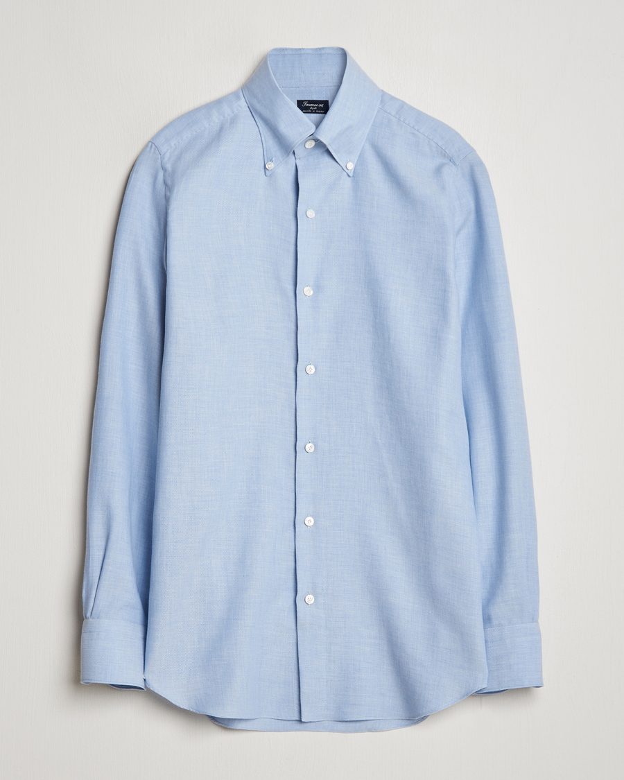 Herren | Hemden | Finamore Napoli | Milano Slim Cashmere BD Shirt Light Blue