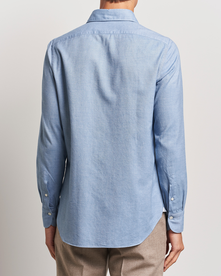 Herren | Hemden | Finamore Napoli | Gaeta Flannel Shirt Light Blue