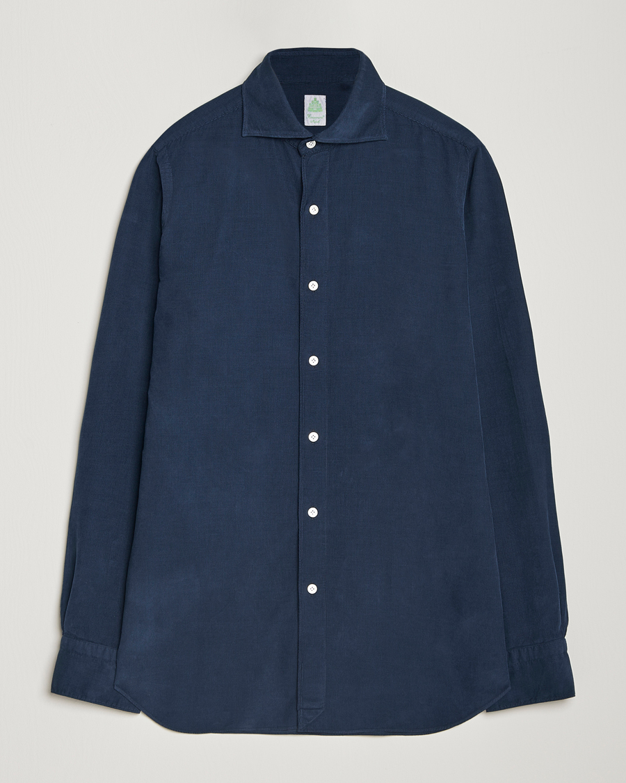 Herren | Hemden | Finamore Napoli | Gaeta Corduroy Shirt Navy