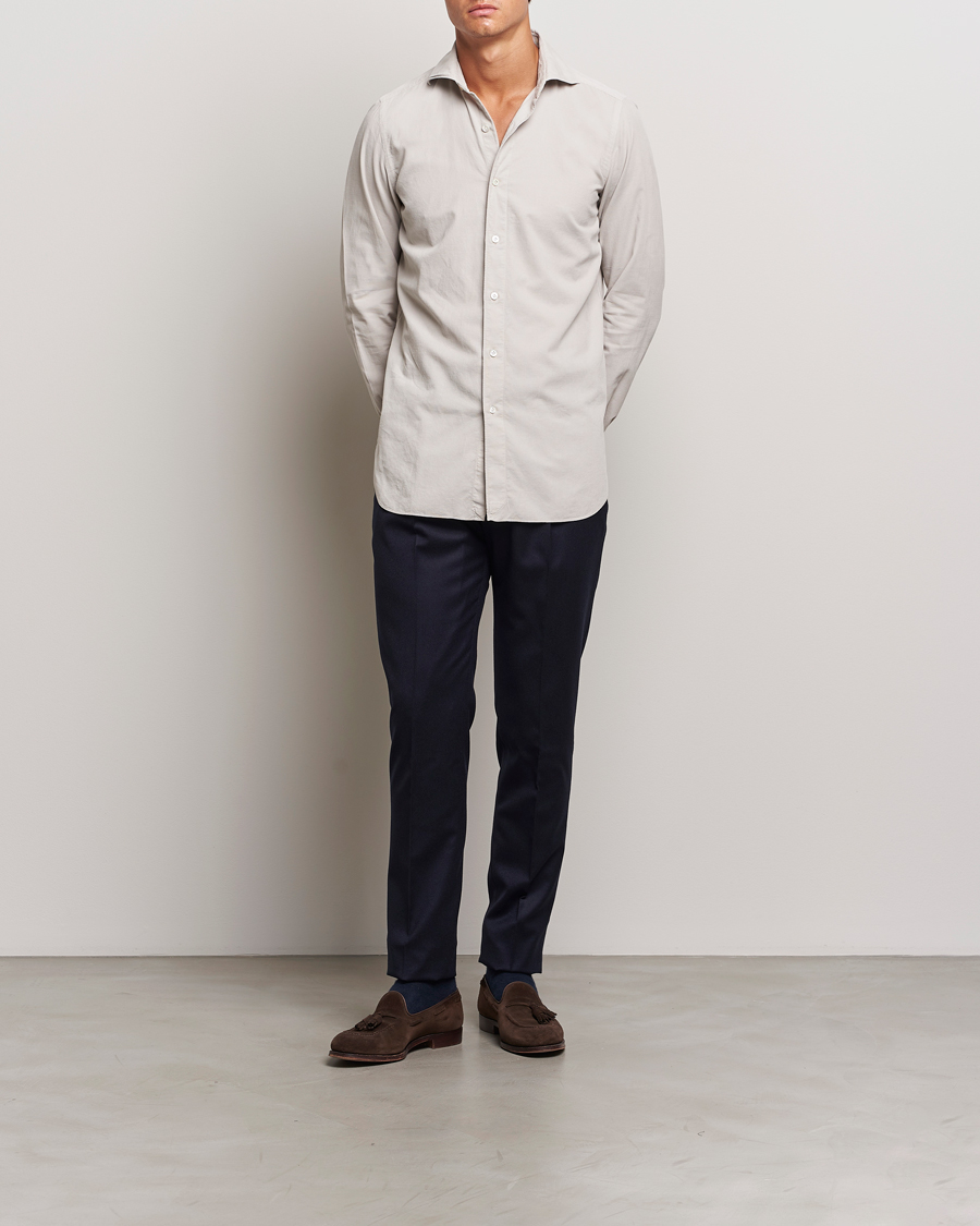 Herren | Hemden | Finamore Napoli | Gaeta Corduroy Shirt Light Beige