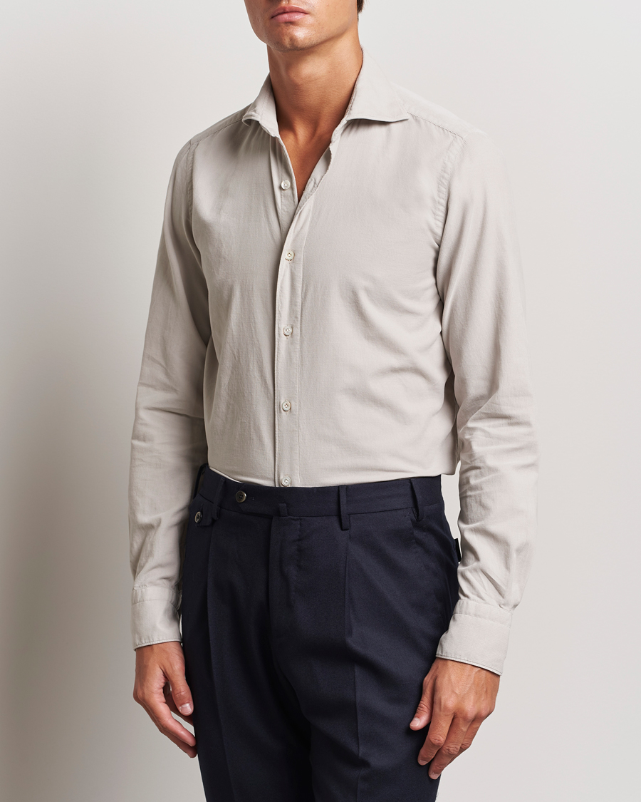Herren | Hemden | Finamore Napoli | Gaeta Corduroy Shirt Light Beige
