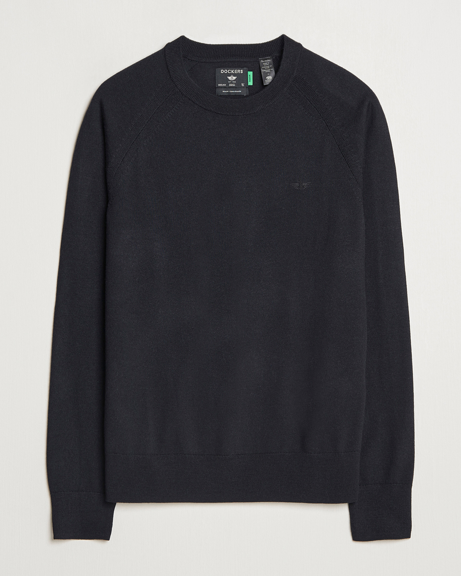 Herren | Pullover | Dockers | Washable Merino Crewneck Black
