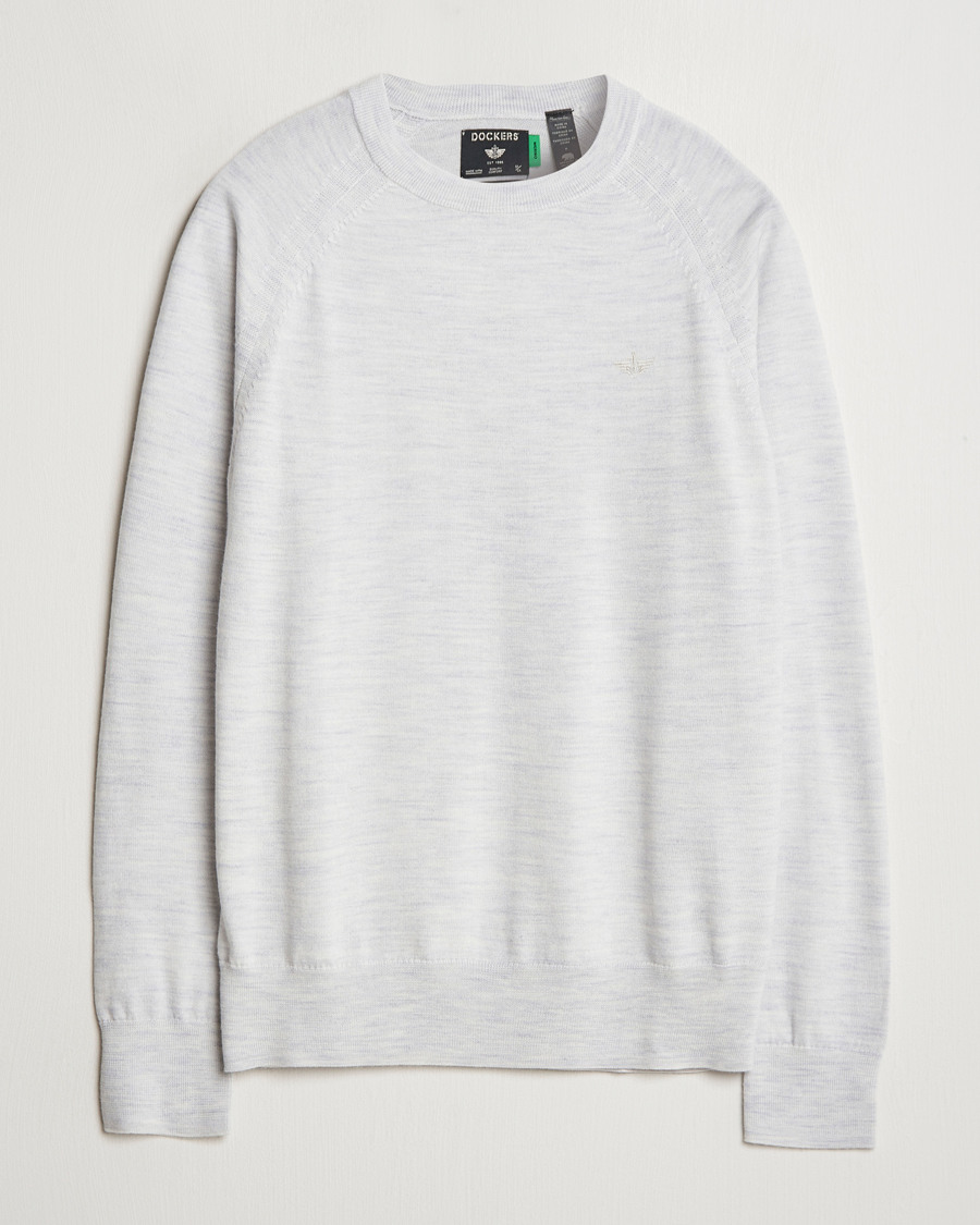 Herren | Pullover | Dockers | Washable Merino Crewneck Light Grey