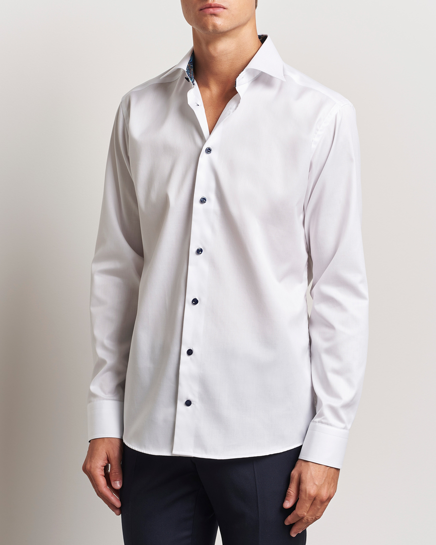 Herren | Hemden | Eton | Slim Fit Signature Twill Contrast Shirt White