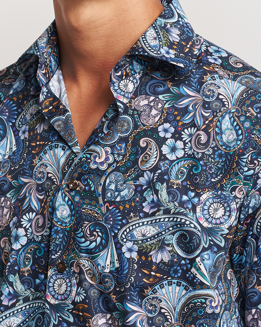 Herren | Hemden | Eton | Slim Fit Signature Twill Printed Shirt Navy