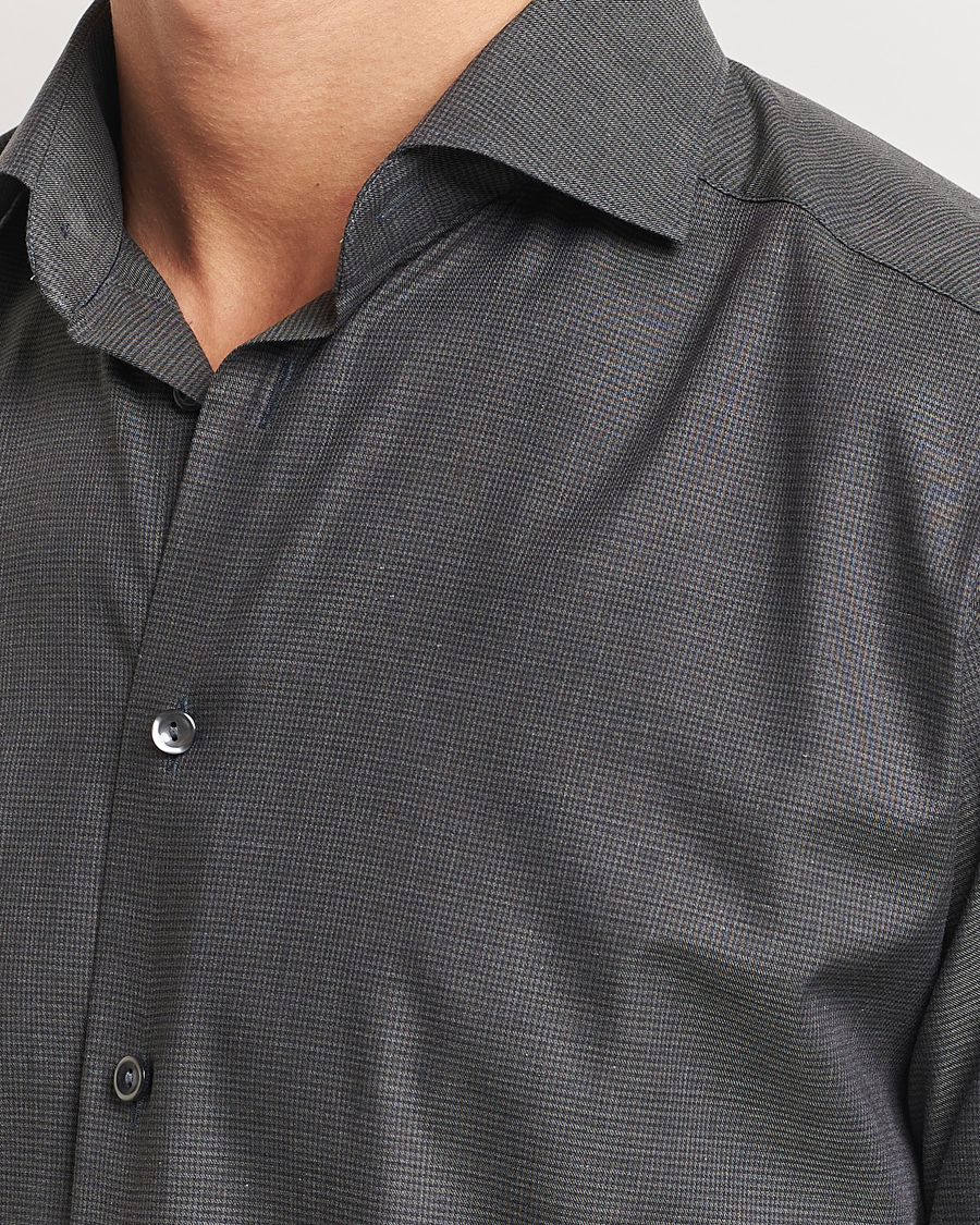 Herren | Hemden | Eton | Slim Fit Wrinkle Free Flannel Pepita Shirt Green