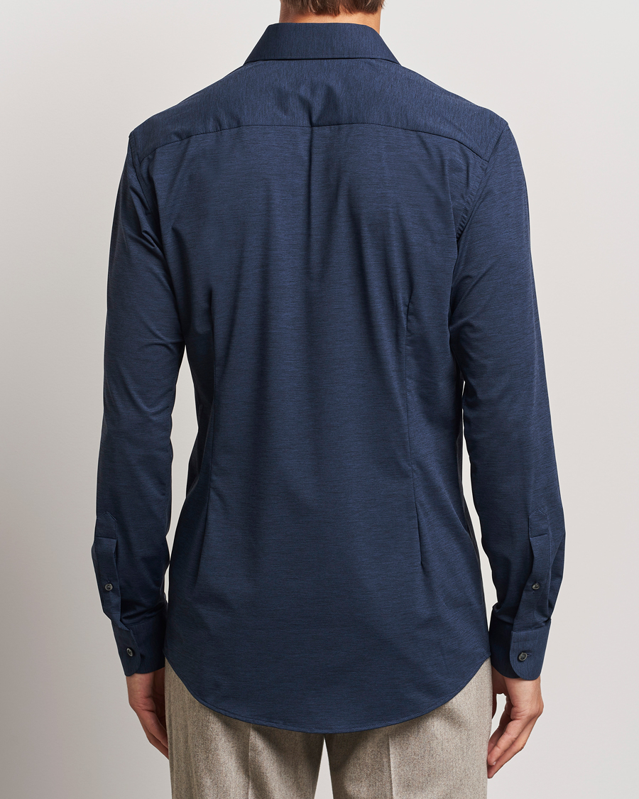 Herren | Hemden | Eton | Slim Fit Four Way Stretch Shirt Navy Blue