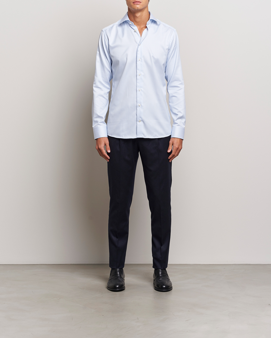 Herren | Hemden | Eton | Slim Fit Signature Twill Striped Shirt Blue/White