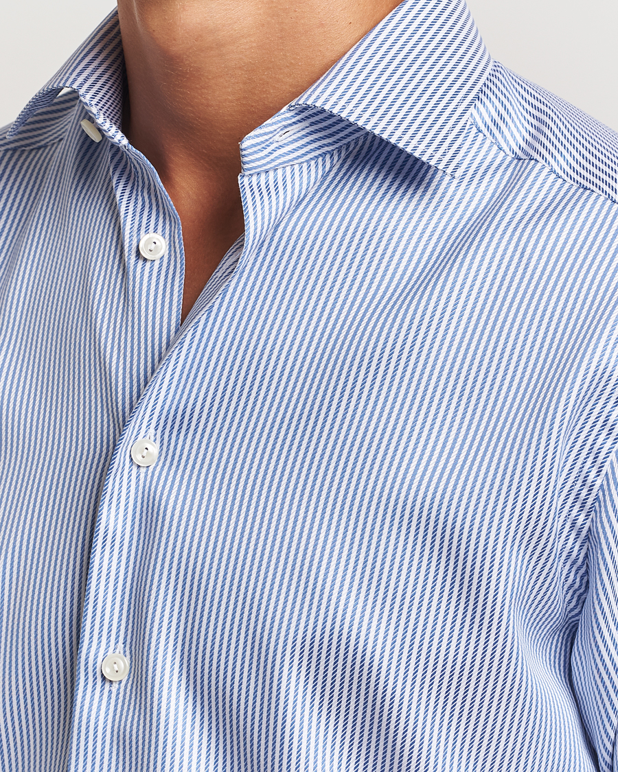 Herren | Hemden | Eton | Slim Fit Signature Twill Striped Shirt Blue/White