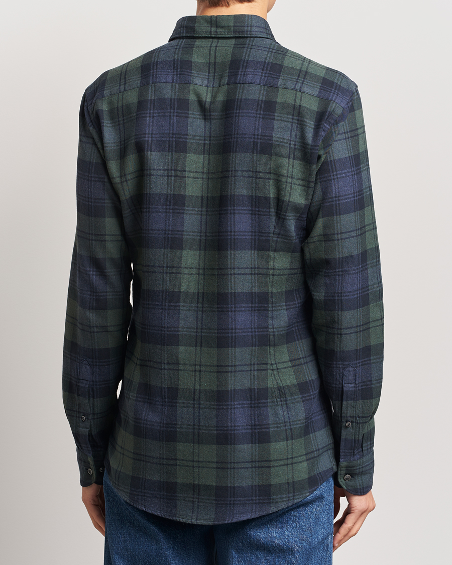 Herren | Hemden | Eton | Slim Fit Checked Flannel Shirt Dark Green