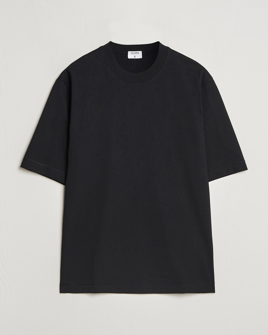 Herren | T-Shirts | Filippa K | Mock Neck T-Shirt Black