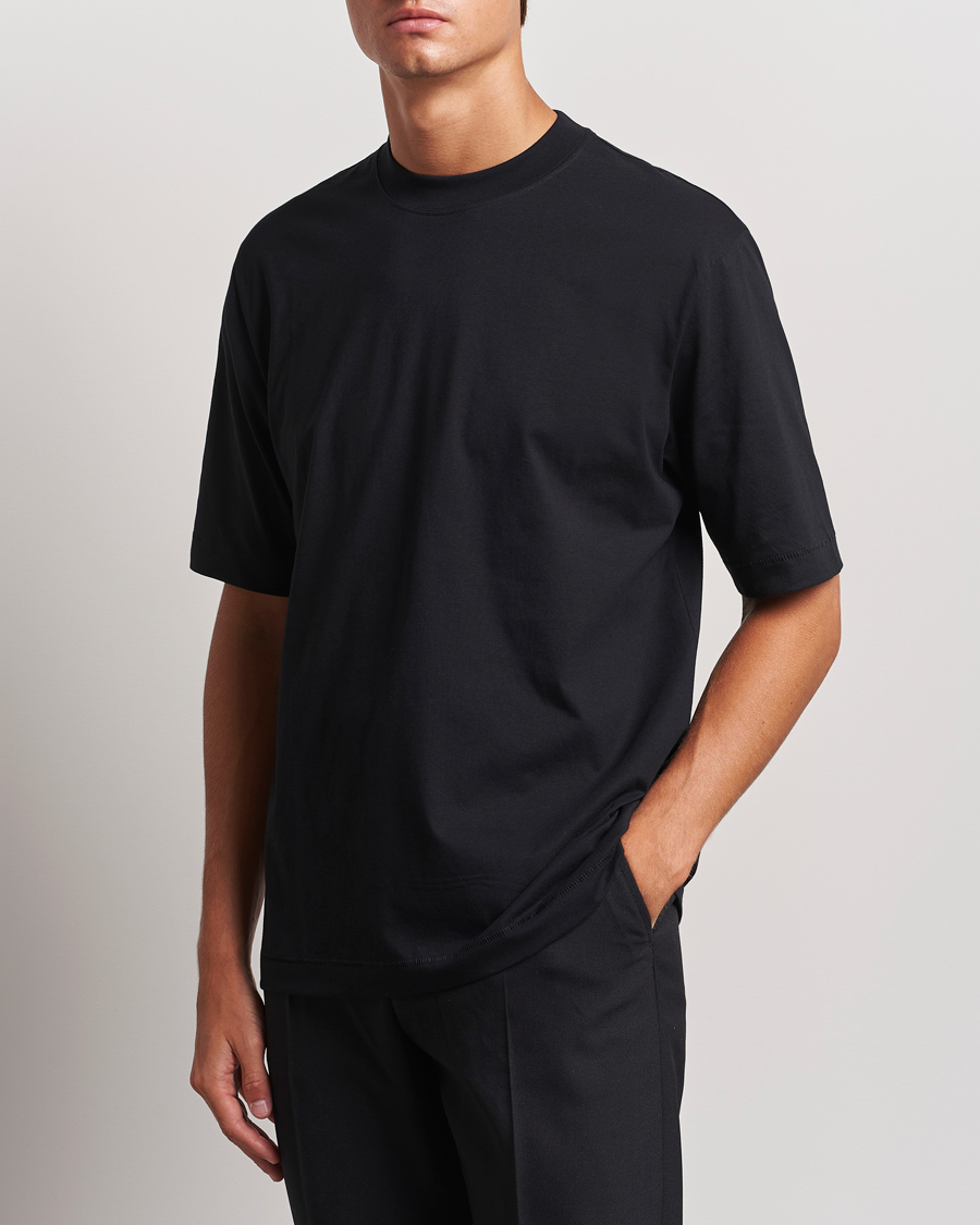 Herren | T-Shirts | Filippa K | Mock Neck T-Shirt Black
