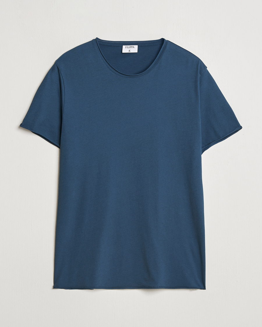 Herren | T-Shirts | Filippa K | Roll Neck Crew Neck T-Shirt Dawn Blue