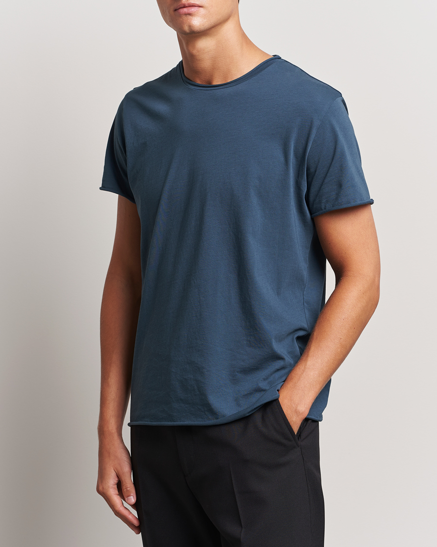 Herren | T-Shirts | Filippa K | Roll Neck Crew Neck T-Shirt Dawn Blue