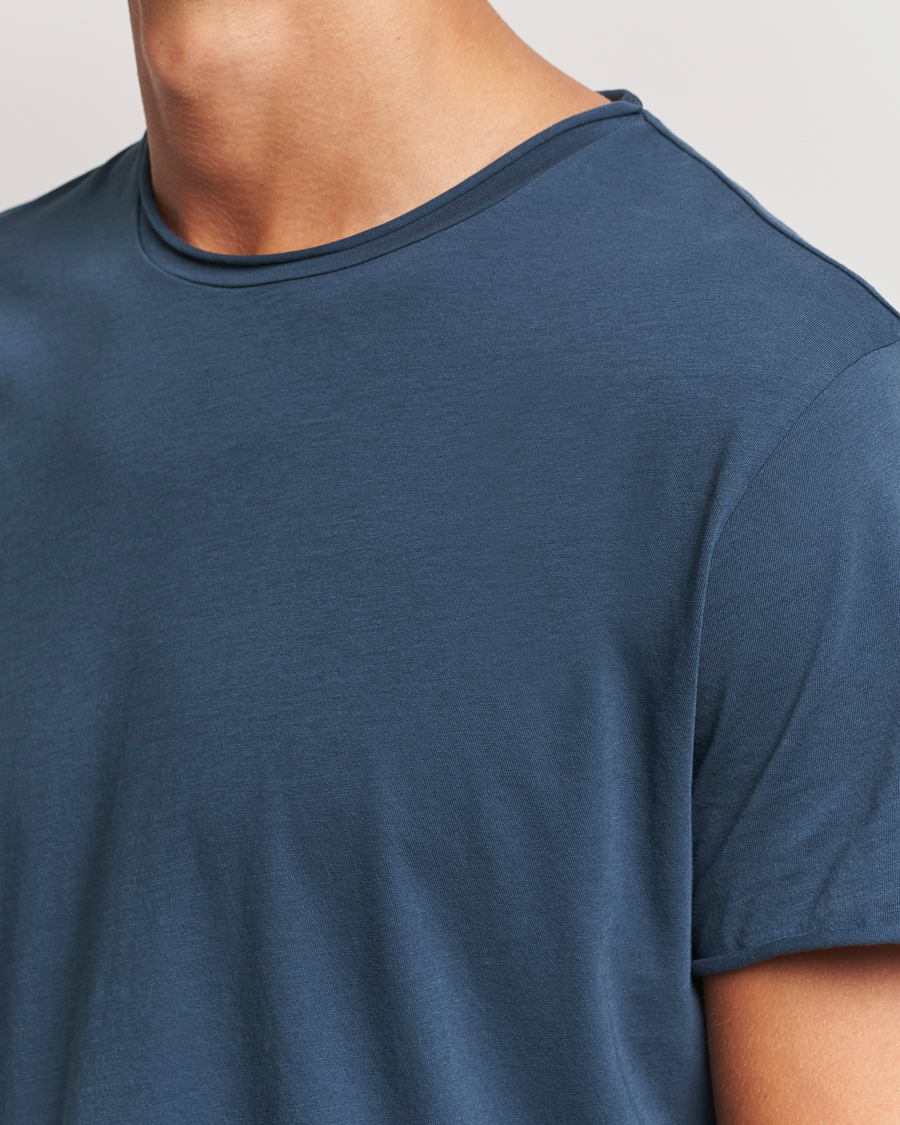 Herren | T-Shirts | Filippa K | Roll Neck Crew Neck T-Shirt Dawn Blue