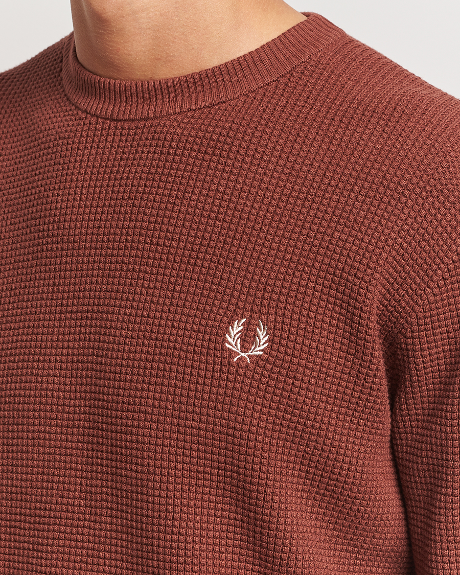 Herren | Pullover | Fred Perry | Waffle Stitch Jumper Whiskey Brown