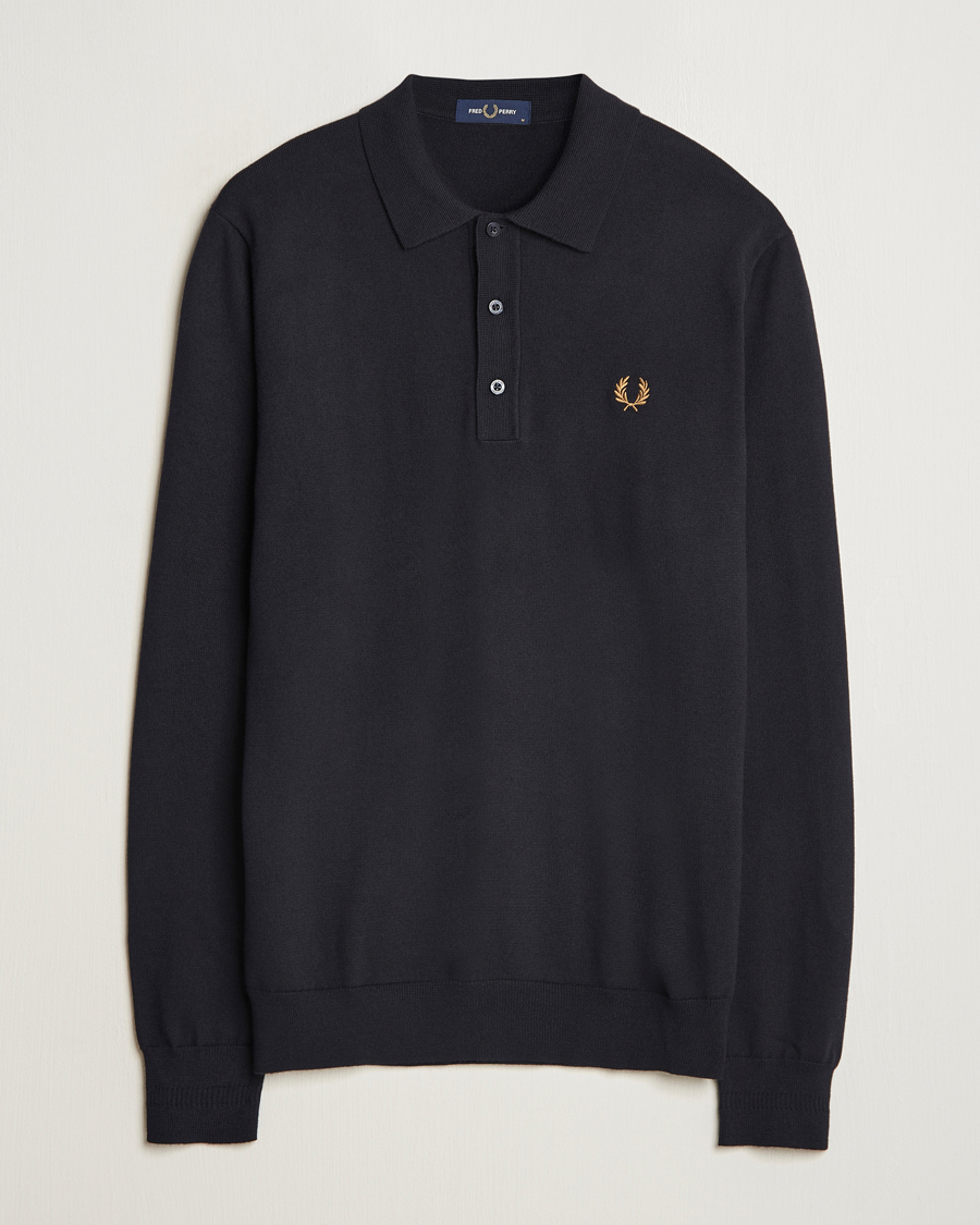 Herren | Pullover | Fred Perry | Knitted Long Sleeve Polo Navy