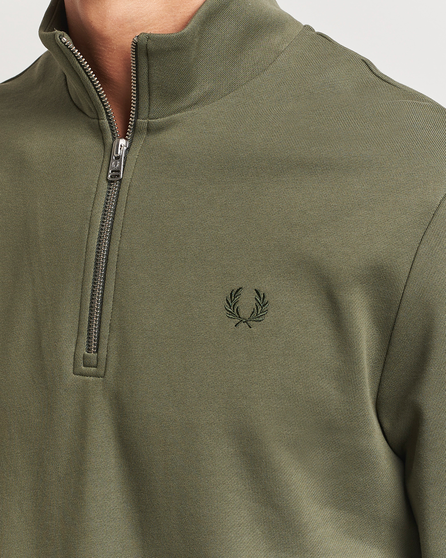 Herren | Pullover | Fred Perry | Half Zip Sweatshirt Laurel Green