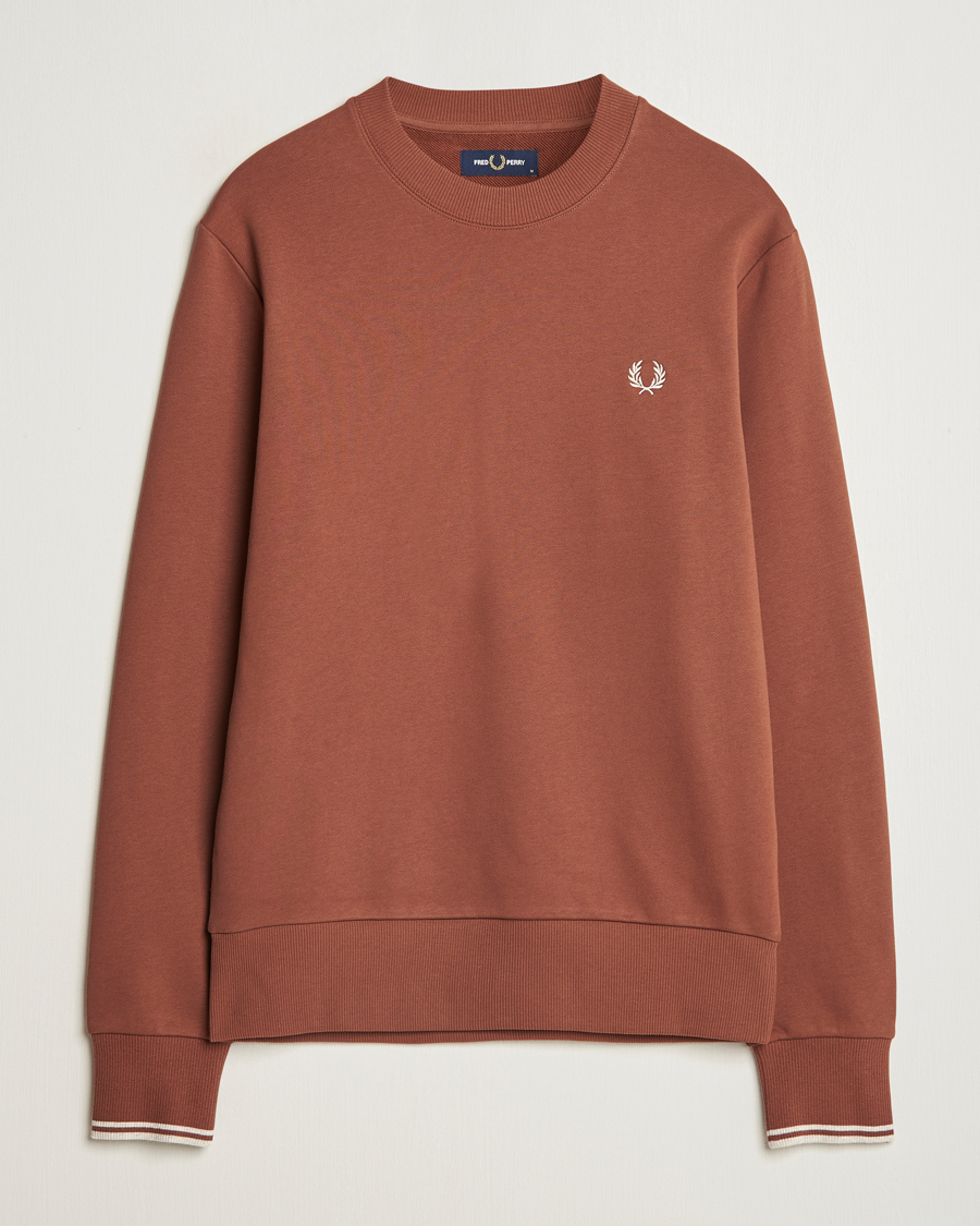 Herren | Pullover | Fred Perry | Crew Neck Sweatshirt Whiskey Brown